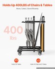 Vevor Folding Table And Chair Rack Cart 400lbs Capacity For 14 Chairs   5 Tables