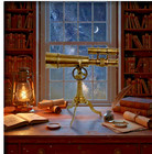 Vintage Brass Astronomical Telescope On Tripod   Antique Nautical Spyglass