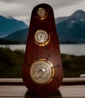 Selsi Wall Weather Station Barometer Thermometer Hygrometer Wood Brass