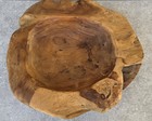 Antique 19th Century Large Thick Wooden Burl Bowl 16 x 14 X 4  Free Us Shipping