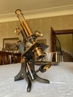 Antique W  Johnson   Sons - Histology-type Brass Microscope - Circa 1900  Cased