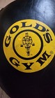 Vintage Gold s Gym 12lb Leather Medicine Ball Laced And Stitched Black - Rare   