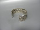 Large 1  Heavy Native American Sterling Silver Braided Cuff Bracelet 5  Inside