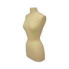 Female Dress Form Pinnable Foam Mannequin Torso Size 2-4 With Round Metal Base