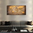 - 1 Piece Vintage World Map Canvas Wall Art- Ready To Hang - Home Office Decor P