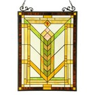 24 6  Antique Style Mission Stained Glass Window Hanging Panel Suncatcher