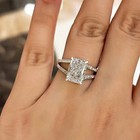 Radiant Cut Diamond Ring White Gold Sparkling Square Engagement Women s Jewelry