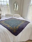 50x43 Antique French Proven  al Boutis Quilt C1850 Quilted Fichu Textile Hand St
