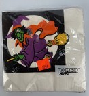 Nos Vintage Halloween Napkins Lot Of 3 Packs Of Napkins W  Pumpkins Ghost Witch