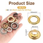 100 Set 3 16  5mm  Grommets Eyelets With Washers Gold silver grey bronze