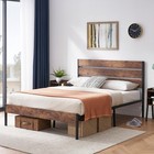 3-pieces Bedroom Set With Rustic Brown Platform Bed Frame