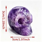 2 Inch Crystal Skull Handmade Carved Statue  Natural Stone Skull Figurine For   