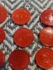 Vintage Missouri Great Depression Sales Tax Tokens- Lot Of 12- Red Plastic