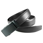 Genuine Leather Mens Ratchet Belt Belts For Men Adjustable Automatic Buckle