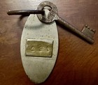 Vintage Palace Hotel Madrid Spain Room Skeleton Brass Key And Metal Fob   211