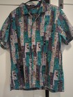 Shaheen Print Xl Mens Shirt Ladies L  Halter Tiki Oasis Hawaiian  His   Her 2 Pc