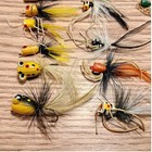 Vintage Perrine No 60 Fly Box  55 Flies Poppers 8 Falls Bait Rubber Minnows Lot