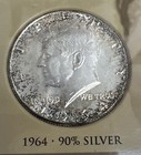 1964 Coin 90  Silver Half Dollar Jfk  And 5   13 Cent Stamps