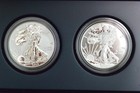 2013-w Silver Eagle 2 Coin Set Reverse Proof enhanced With Box coa