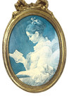 Vintage Oval Gilt Bow Frame 19    French Rococo Style Portrait Picture Frame