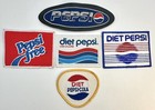 Vintage Pepsi Cola Patch Lot Diet Pepsi Free Leather Oval Rectangle Embroidered