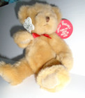 Russ Berrie Shining Stars Honey Bear Fuzzy Soft Plush Tan Teddy Bear New W Tags