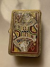 Vtg Queen Of  Diamonds Cloisonne Enamel Pill Box