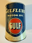 1942 Nos Gulf Gulflube Sae 30 Motor Oil Old 1 Qt  Tin Can Unopened
