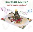 Pop Up Christmas Cards With Light And Music Handmade 3d Greeting Card Gift Xmas