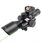 Sniper 2 5-10x40 Combo Rifle Scope With Green Laser Mil-dot Reticle Red Dot