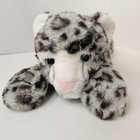 Fao Schawarz Lying Snow Leopard Plush Gray Spotted Stuffed Animal Toy