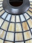 Tiffany Style Stained Glass Lamp Shade 14  Dome Art Glass Yellow Cream Vintage