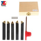 5-pc 3 8  Lathe Indexable Carbide Insert  turning Tooling Bit Holder Set