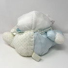 Vintage 1988 Fisher Price Mouse 10  Baby Puffalump Plush Rattle White Blue Pink