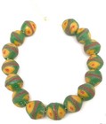 Authentic Green Multi Bicone Ghana Handmade Recycled Glass African Trade Beads