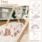 Little Dove Foldable Wooden Play Gym With 6 Toys - Infant Wood Baby 