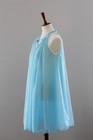 Vintage Gragero Trim   Chiffon Short Nightgown Babydoll Lingerie   Blue L Large
