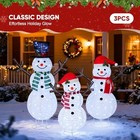 Lighted 3 Pcs 3d Outdoor Snowman Family Set Large Outdoor Christmas Holiday