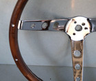 Superior 3 Spoke 3 Hole Wood Chrome Steering Wheel 15 Inch Hot Rod