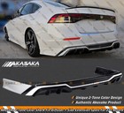 For 2023-26 Honda Accord Akasaka Rear Bumper Diffuser W  Pearl White Corner Spat