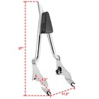 27  Tall Sissy Bar Backrest W rack For Harley Road King Street Glide 2009-2026