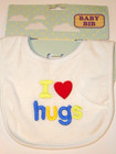 Baby Bibs Boys Drool Bib Girls Feeding Bibs  i Love Hugs  Bib Burp Cloth