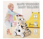 Huzu Wooden Baby Walker Montessori Push Pull Activity Center Toddler Walker Toy
