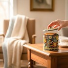 Vintage Daher Floral Tin Container With Lid     Made In England   6 5 