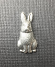 42134        Matte Silver Oxidized Rabbit Brass Jewelry Finding