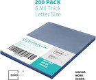Binditek 200 Pack 6 Mil Pvc Clear Binding Covers  8 5 X 11 In  Letter Size  Squa