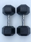 Brand New 5-120lb Rubber Coated Hex Dumbbells Weights For Commercial Gym Pairs 