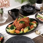Vicrays Serving Platter 14 5 Inch Oval Ceramic Porcelain - Black