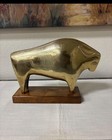 Vtg 70s Mcm Italian Modernist Brass Bull Sculpture By Sarreid Ltd  Made In Italy