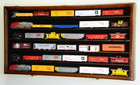 Ho Scale Model Train Display Case Lockable Collection Shelf Cabinet Walnut Large